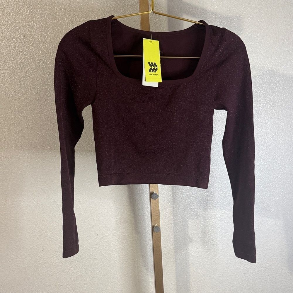 All in Motion Deep Purple Long Sleeve Crop Top